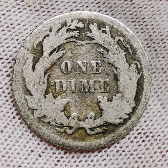 Vintage 1890 Seated Liberty Dime 10 Cents Key Date Antique US Silver Coin - Picture 4 of 4
